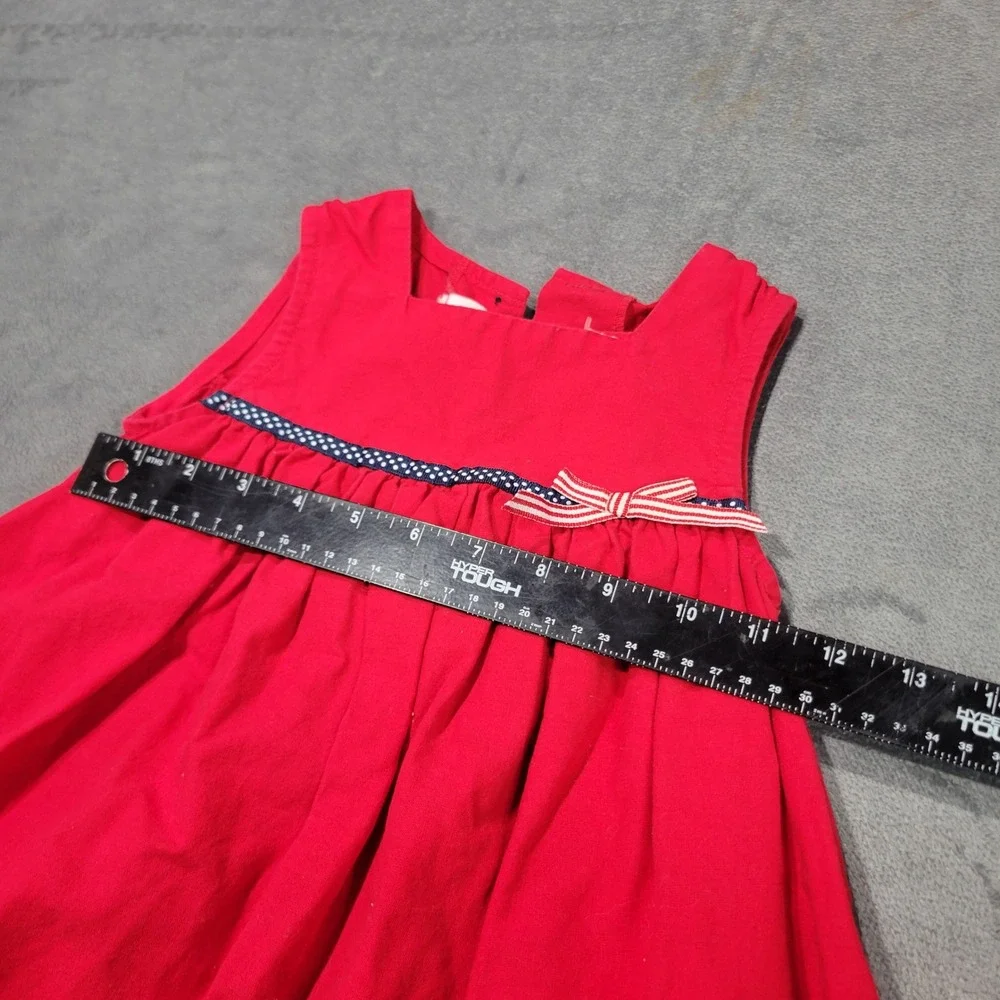Bonnie Jean Dress‎ Girls Size 5 Red Nautical Polka Dot Bow Patriotic M36880